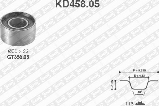 SNR KD458.05 - Комплект ременя ГРМ autozip.com.ua