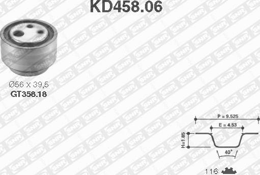 SNR KD458.06 - Комплект ременя ГРМ autozip.com.ua