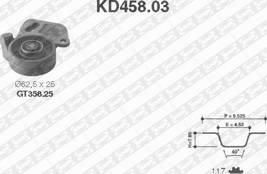SNR KD458.03 - Комплект ременя ГРМ autozip.com.ua