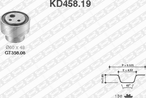 SNR KD458.19 - Комплект ременя ГРМ autozip.com.ua