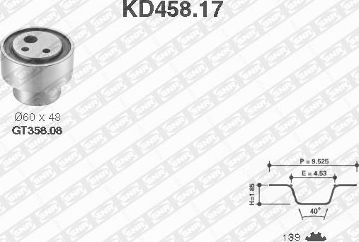 SNR KD458.17 - Комплект ременя ГРМ autozip.com.ua