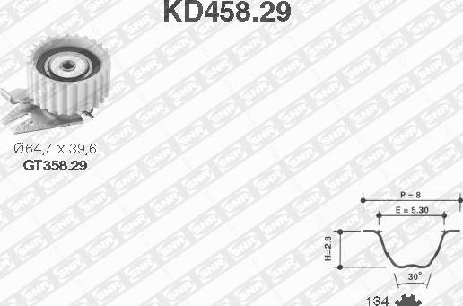 SNR KD458.29 - Комплект ременя ГРМ autozip.com.ua