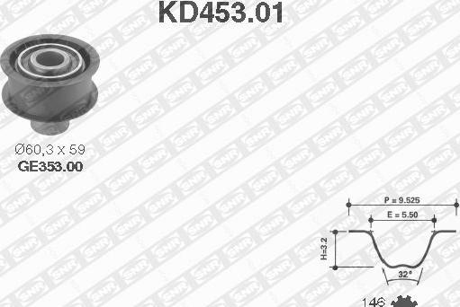 SNR KD453.01 - Комплект ременя ГРМ autozip.com.ua
