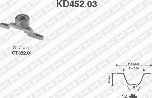 SNR KD452.03 - Комплект ременя ГРМ autozip.com.ua