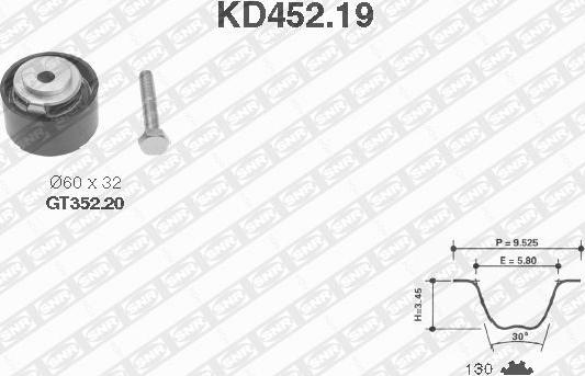 SNR KD452.19 - Комплект ременя ГРМ autozip.com.ua