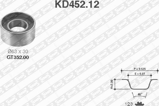 SNR KD452.12 - Комплект ременя ГРМ autozip.com.ua