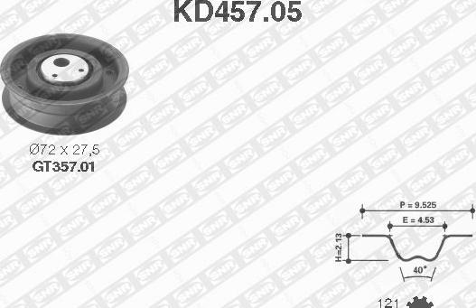 SNR KD457.05 - Комплект ременя ГРМ autozip.com.ua