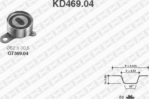 SNR KD469.04 - Комплект ременя ГРМ autozip.com.ua