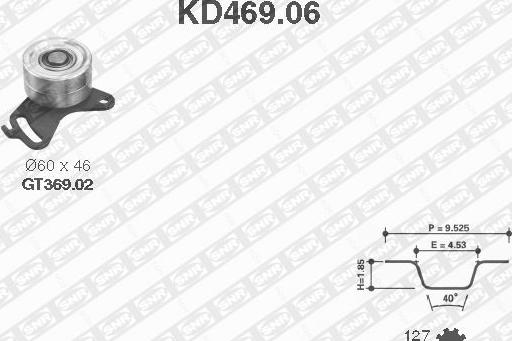 SNR KD469.06 - Комплект ременя ГРМ autozip.com.ua