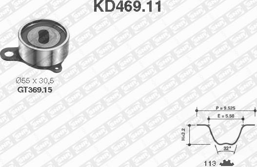 SNR KD469.11 - Комплект ременя ГРМ autozip.com.ua
