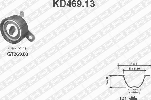 SNR KD469.13 - Комплект ременя ГРМ autozip.com.ua