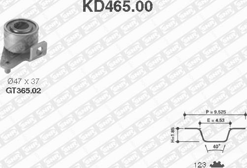 SNR KD465.00 - Комплект ременя ГРМ autozip.com.ua