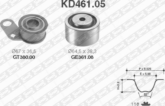 SNR KD461.05 - Комплект ременя ГРМ autozip.com.ua