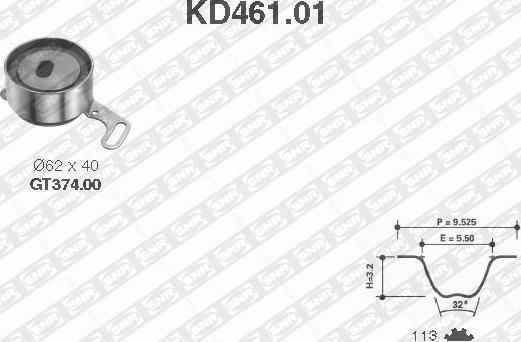 SNR KD461.01 - Комплект ременя ГРМ autozip.com.ua