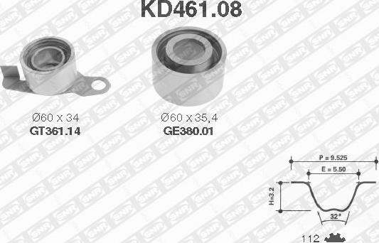 SNR KD461.08 - Комплект ременя ГРМ autozip.com.ua