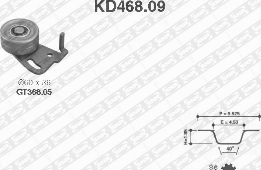 SNR KD468.09 - Комплект ременя ГРМ autozip.com.ua