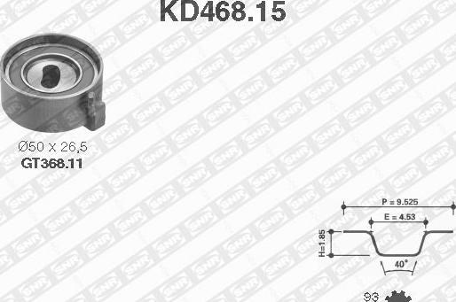 SNR KD468.15 - Комплект ременя ГРМ autozip.com.ua