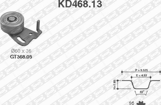 SNR KD468.13 - Комплект ременя ГРМ autozip.com.ua