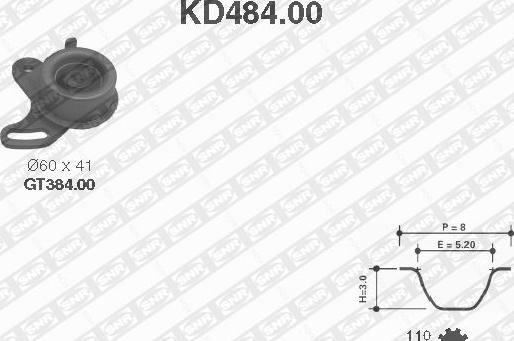 SNR KD484.00 - Комплект ременя ГРМ autozip.com.ua