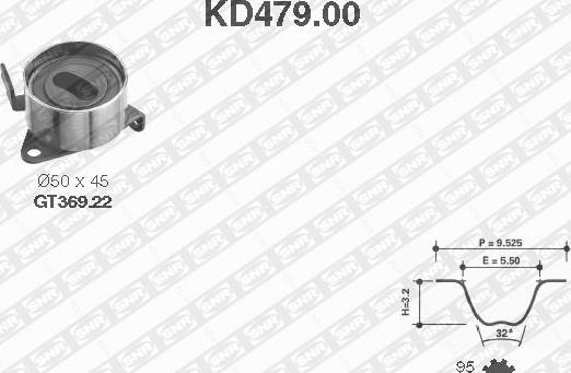 SNR KD479.00 - Комплект ременя ГРМ autozip.com.ua