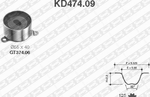 SNR KD474.09 - Комплект ременя ГРМ autozip.com.ua