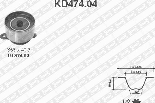 SNR KD474.04 - Комплект ременя ГРМ autozip.com.ua