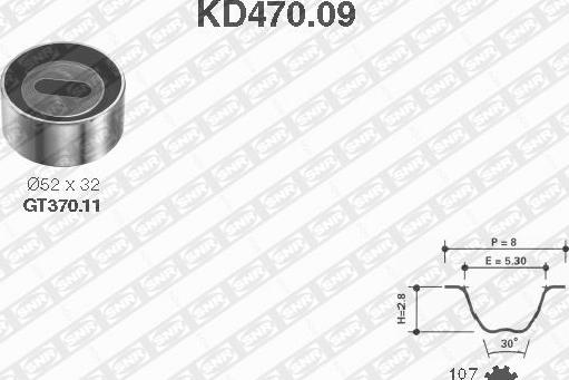 SNR KD470.09 - Комплект ременя ГРМ autozip.com.ua