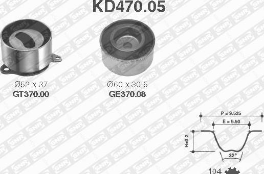 SNR KD470.05 - Комплект ременя ГРМ autozip.com.ua