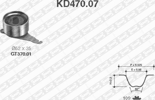 SNR KD470.07 - Комплект ременя ГРМ autozip.com.ua