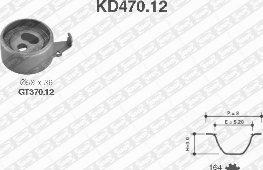 SNR KD470.12 - Комплект ременя ГРМ autozip.com.ua