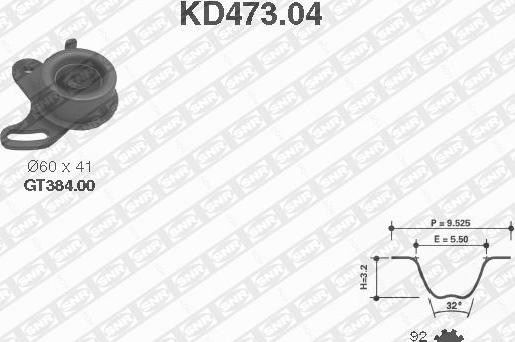 SNR KD473.04 - Комплект ременя ГРМ autozip.com.ua