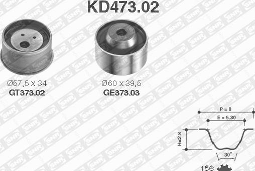 SNR KD473.02 - Комплект ременя ГРМ autozip.com.ua