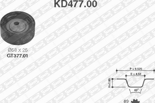 SNR KD477.00 - Комплект ременя ГРМ autozip.com.ua