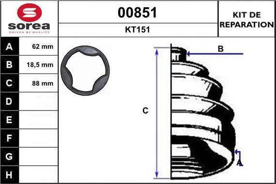 SNRA 00851 - Пильник, приводний вал autozip.com.ua