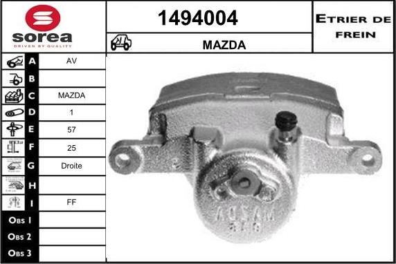 SNRA 1494004 - Гальмівний супорт autozip.com.ua