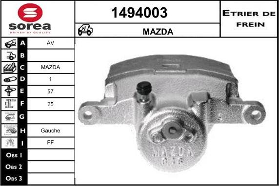 SNRA 1494003 - Гальмівний супорт autozip.com.ua