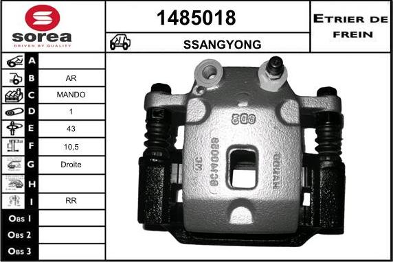 SNRA 1485018 - Гальмівний супорт autozip.com.ua