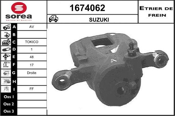 SNRA 1674062 - Гальмівний супорт autozip.com.ua