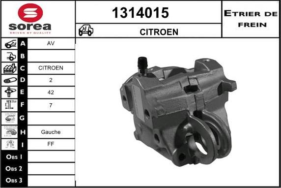 SNRA 1314015 - Гальмівний супорт autozip.com.ua