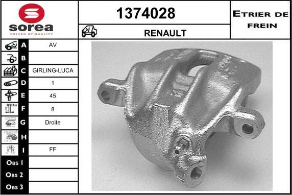 SNRA 1374028 - Гальмівний супорт autozip.com.ua