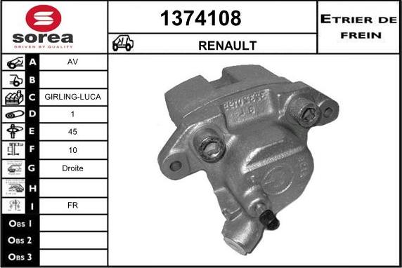 SNRA 1374108 - Гальмівний супорт autozip.com.ua