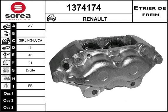 SNRA 1374174 - Гальмівний супорт autozip.com.ua