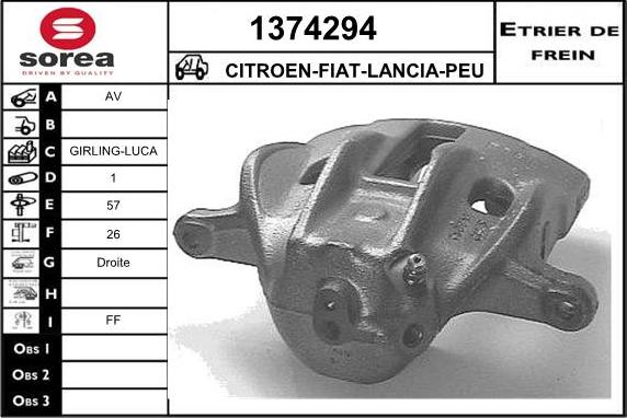 SNRA 1374294 - Гальмівний супорт autozip.com.ua