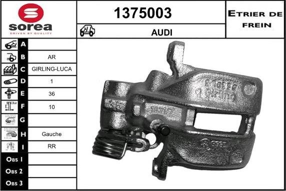 SNRA 1375003 - Гальмівний супорт autozip.com.ua