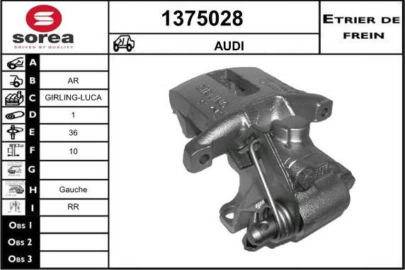 SNRA 1375028 - Гальмівний супорт autozip.com.ua