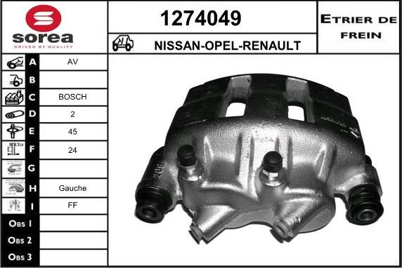 SNRA 1274049 - Гальмівний супорт autozip.com.ua