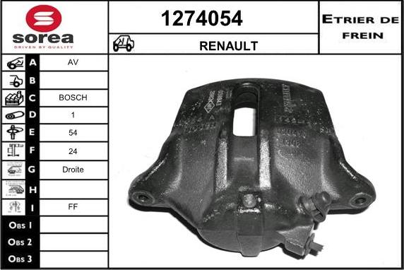 SNRA 1274054 - Гальмівний супорт autozip.com.ua