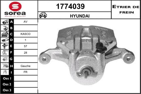 SNRA 1774039 - Гальмівний супорт autozip.com.ua