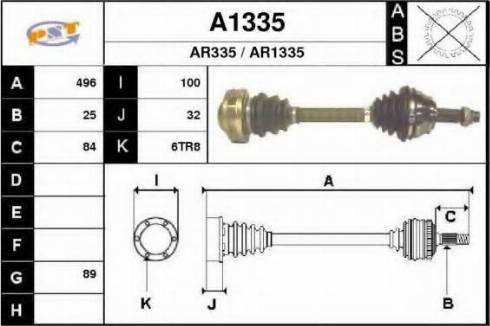 SNRA A1335 - Приводний вал autozip.com.ua