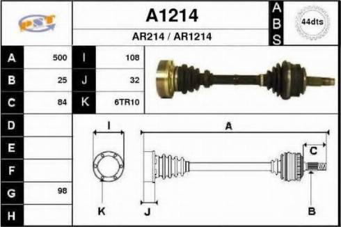 SNRA A1214 - Приводний вал autozip.com.ua